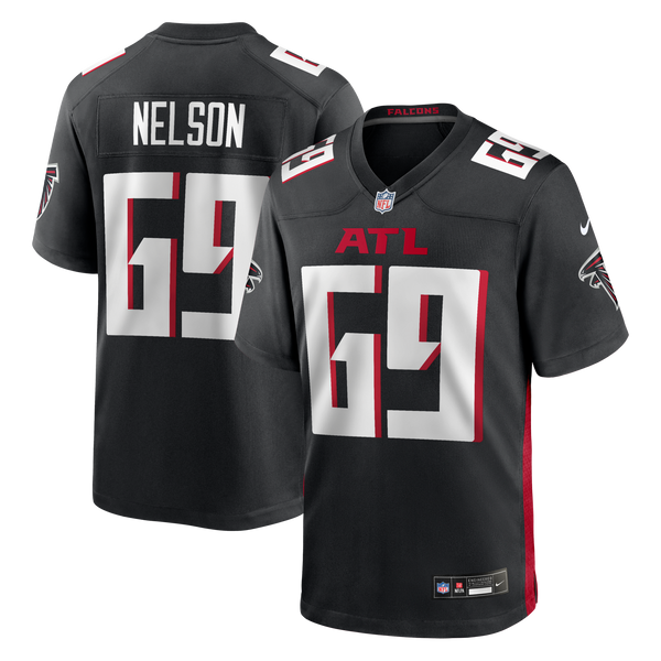 Atlanta Falcons Jack Nelson Black Team Game Jersey