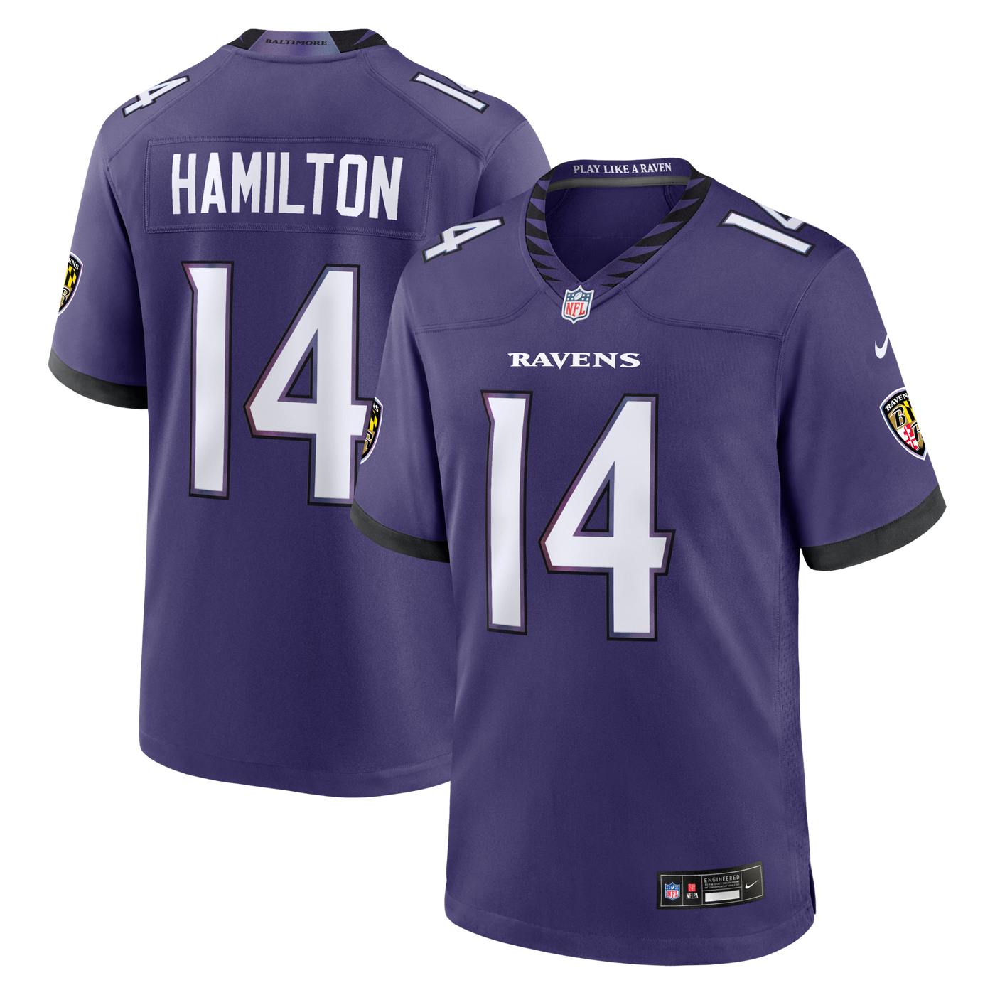 Baltimore Ravens Kyle Hamilton Nike Purple Team Game Jersey