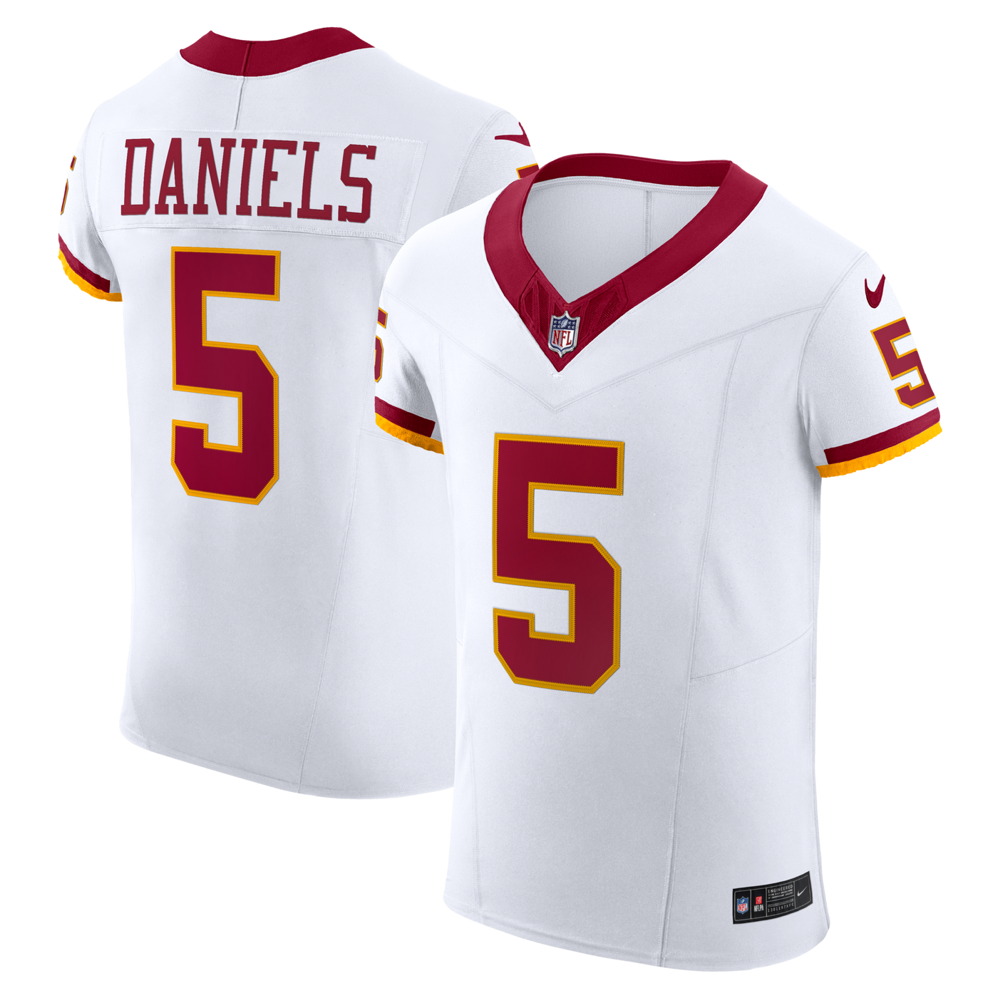 Washington Commanders Jayden Daniels Nike White Alternate 2 Super Bowl Era Vapor F.U.S.E. Elite Jersey