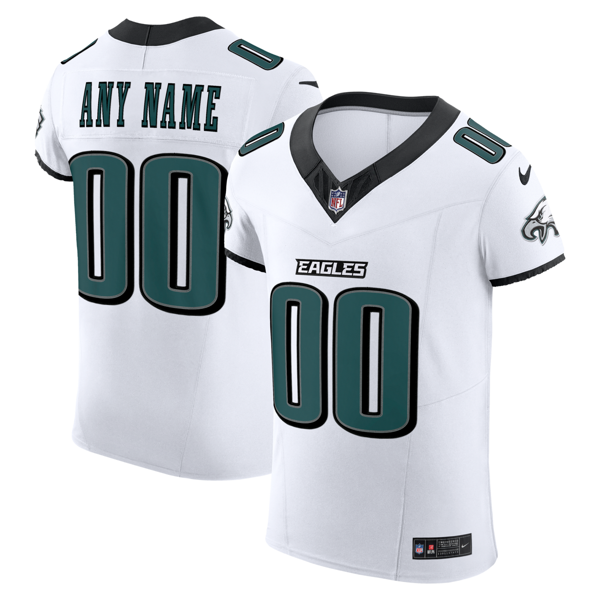 Philadelphia Eagles White Vapor F.U.S.E. Elite Custom Jersey