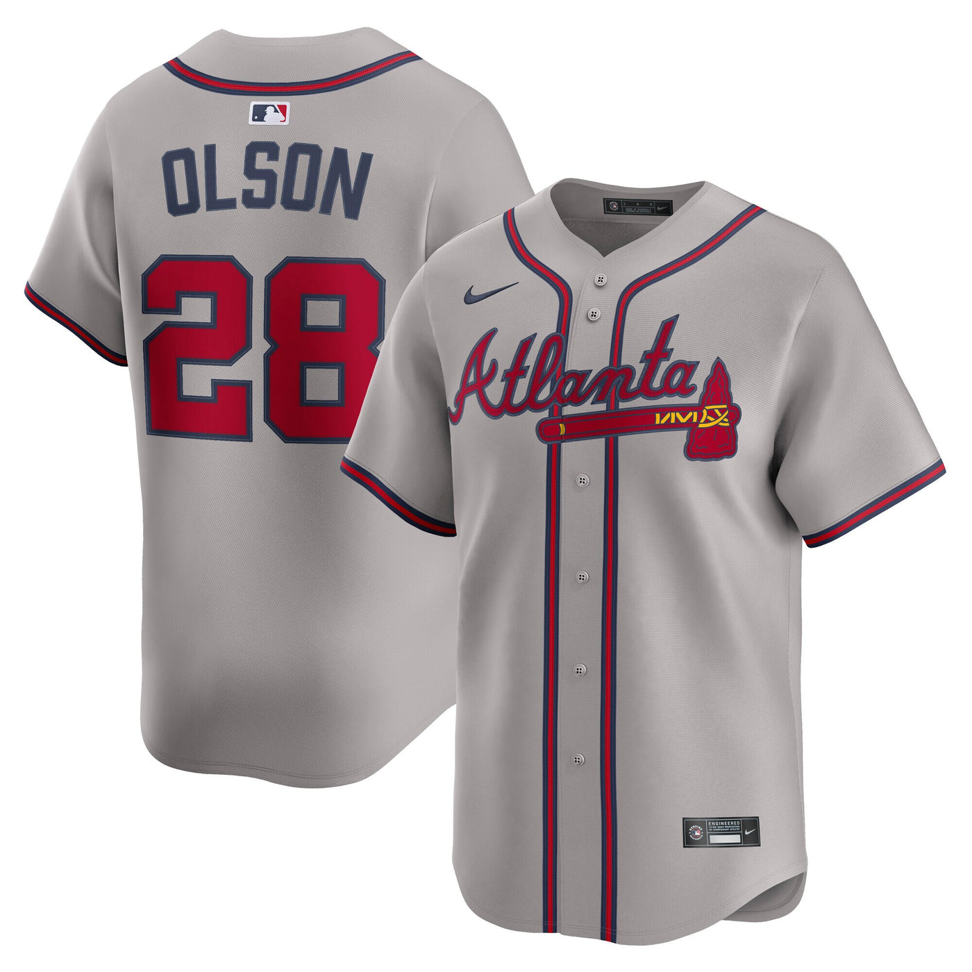 Atlanta Braves Matt Olson Nike Gray Road Limited Player Jersey