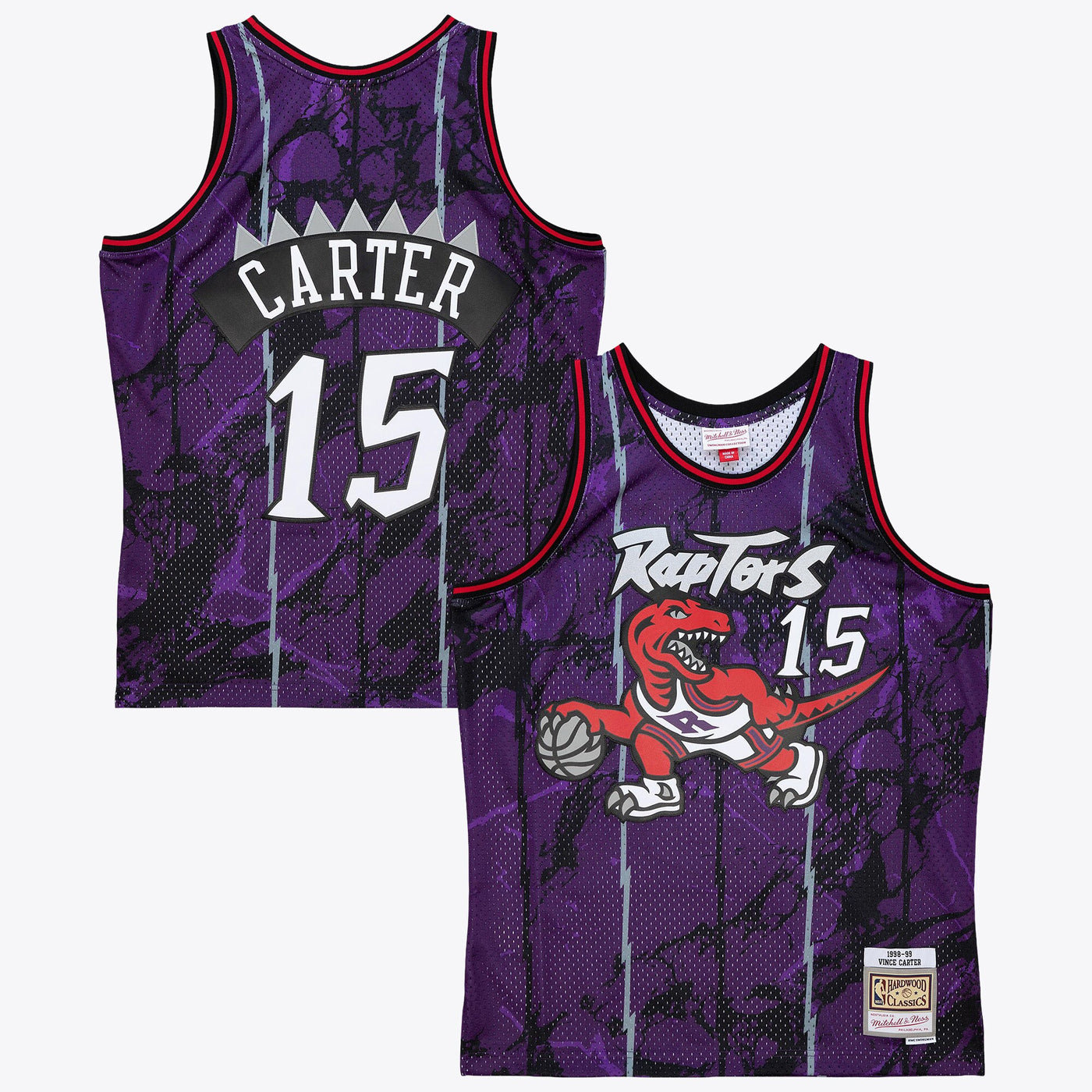 Toronto Raptors Mitchell & Ness Vince Carter 1998 Team Marble Swingman Jersey - Purple