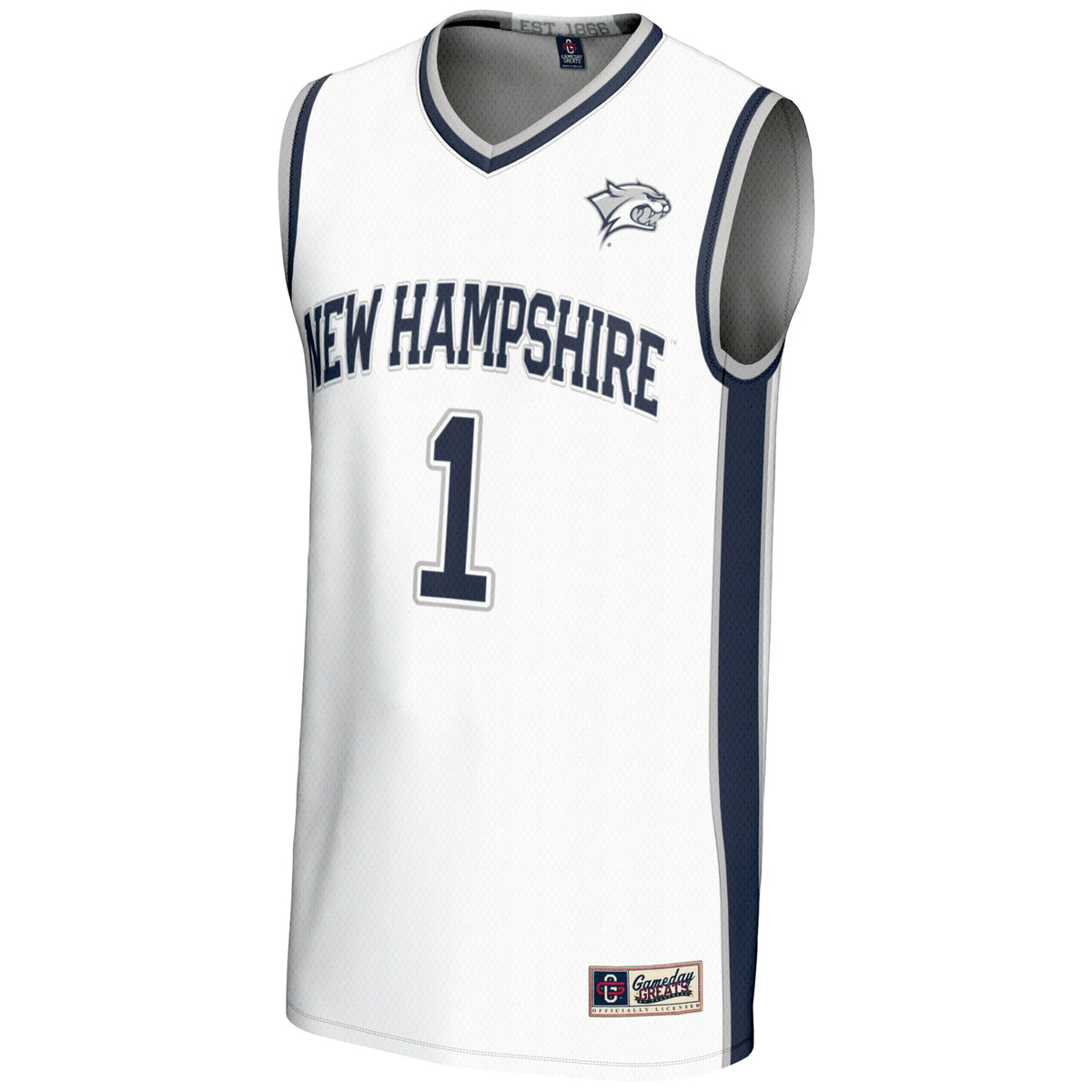 #1 New Hampshire Wildcats GameDay Greats Lightweight Basketball Jersey - White