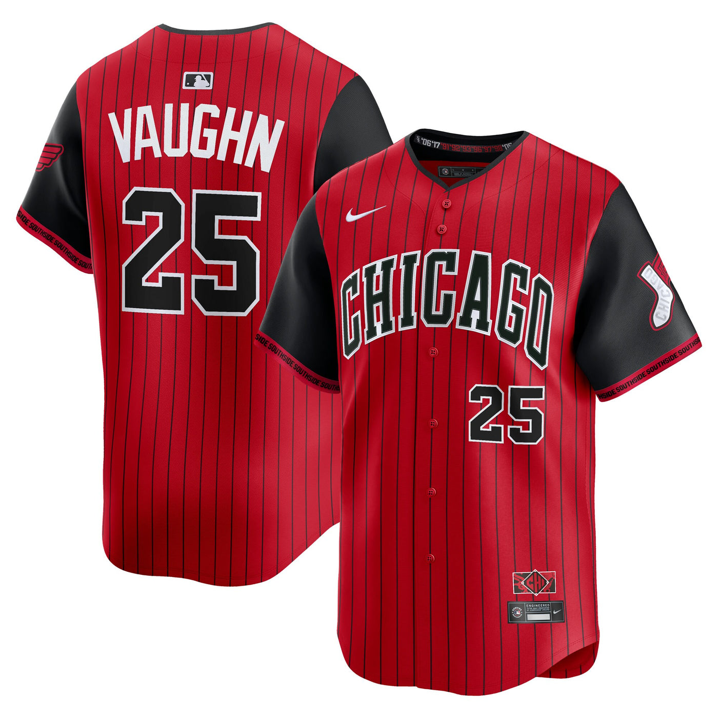 Chicago White Sox Andrew Vaughn Nike Red/Black 2025 City Connect Limited Player Jersey