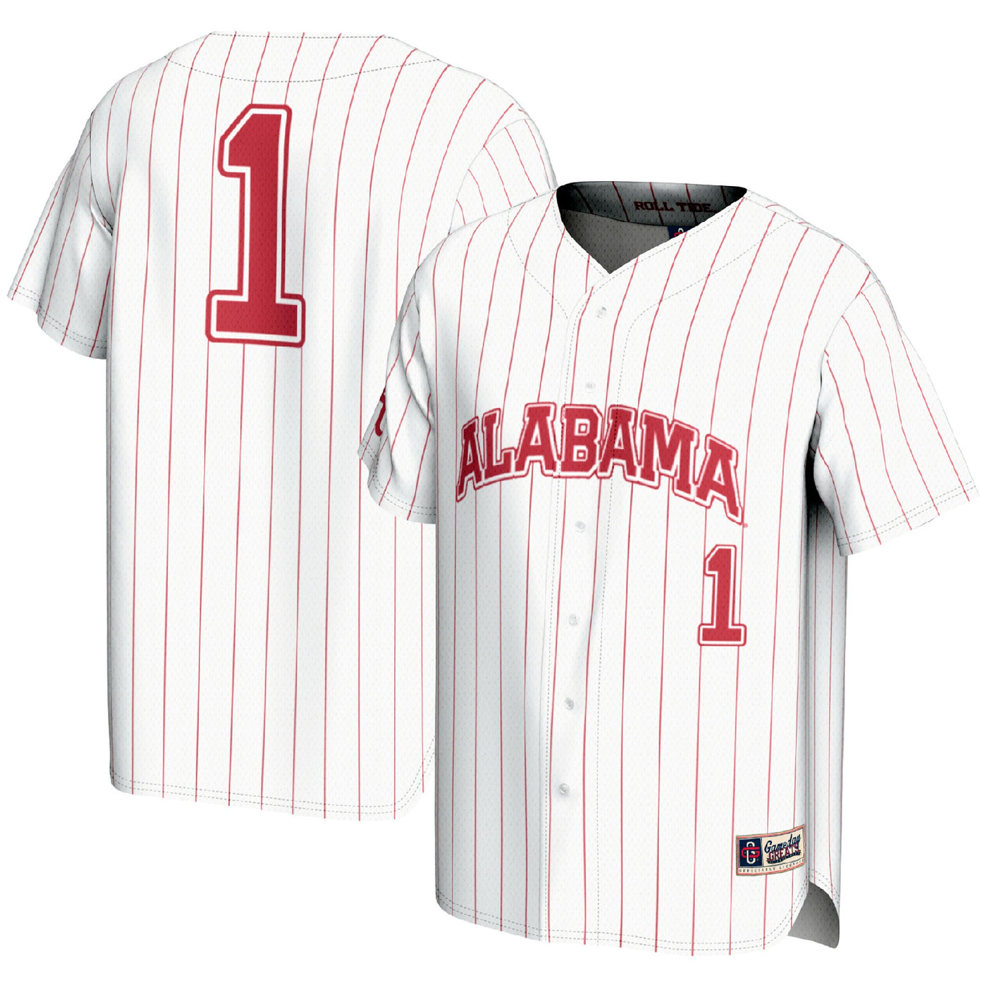 GameDay Greats #1 White Alabama Crimson Tide Lightweight Baseball Fashion Jersey