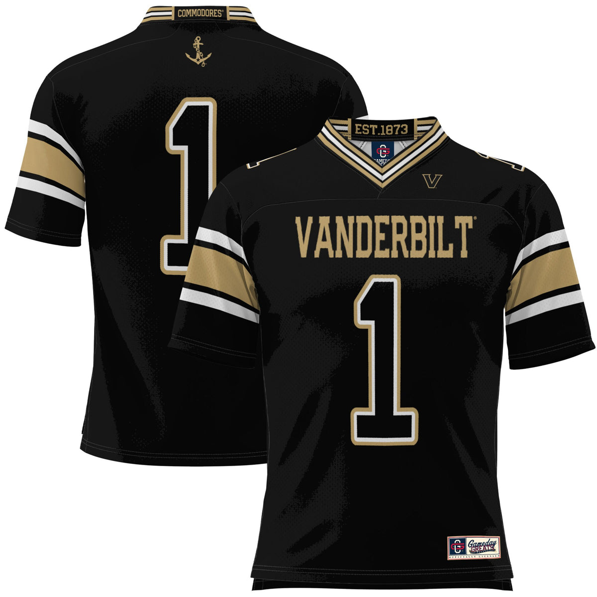 #1 Vanderbilt Commodores GameDay Greats Football Jersey - Black