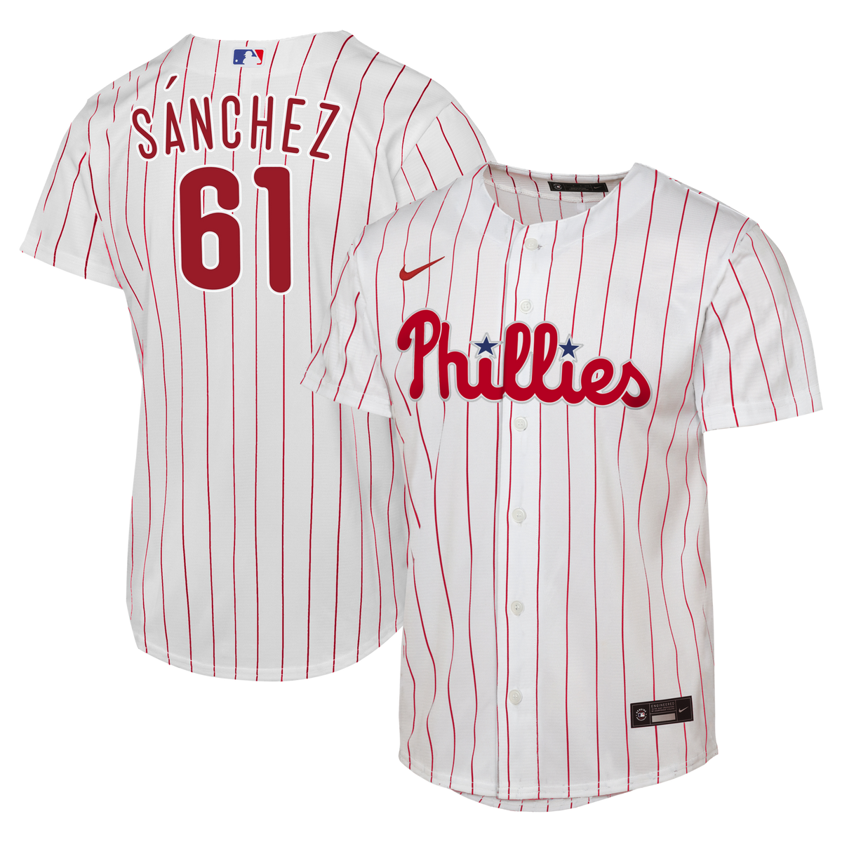 Male Philadelphia Phillies Cristopher Sánchez White Home Replica Jersey