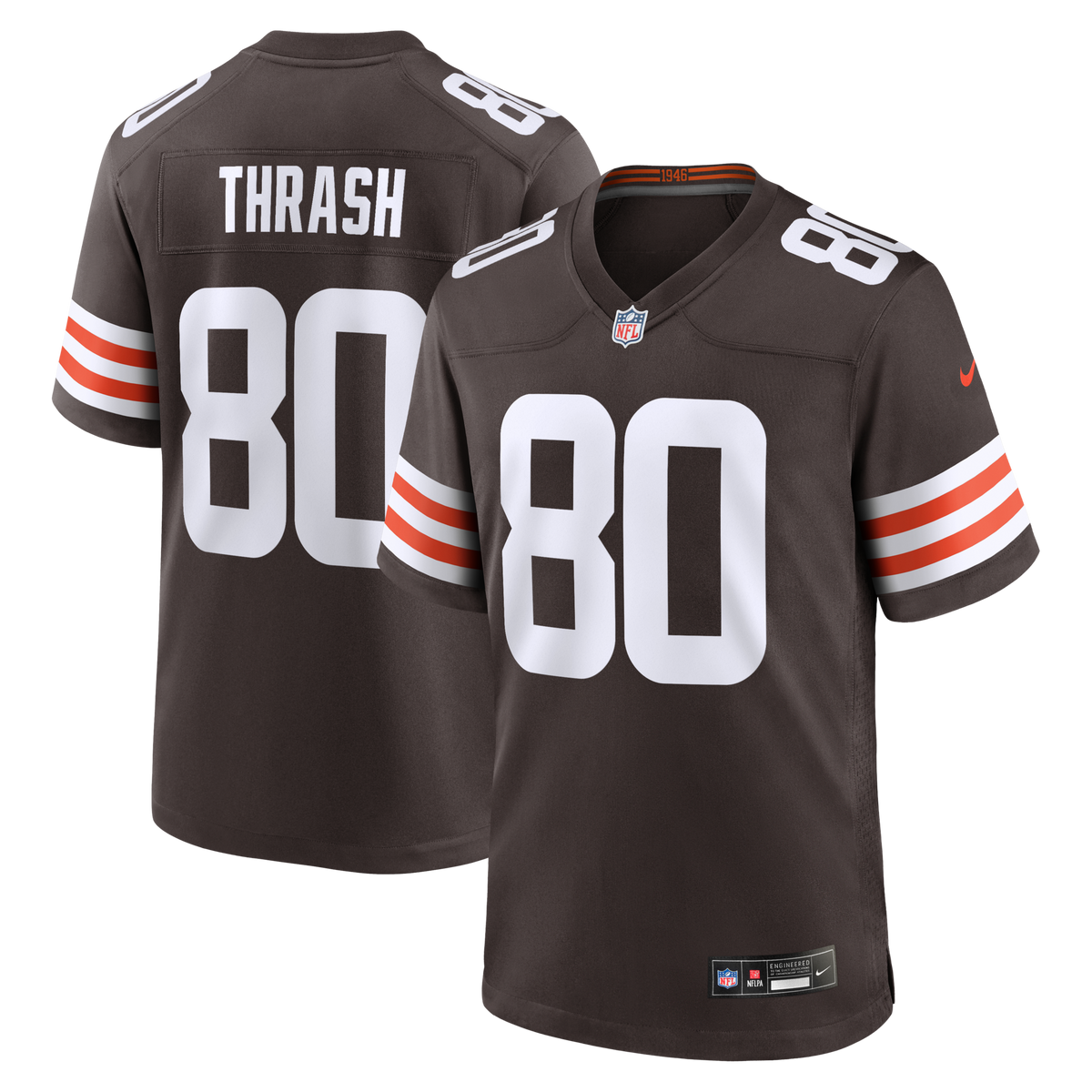 Cleveland Browns Jamari Thrash Brown Team Game Jersey