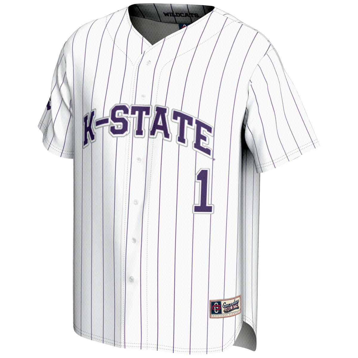 #1 Kansas State Wildcats GameDay Greats Lightweight Baseball Jersey - White
