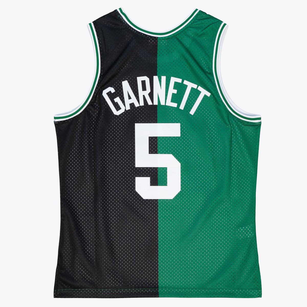 Boston Celtics Mitchell & Ness Kevin Garnett 2007 Split Swingman Jersey - Black/Green
