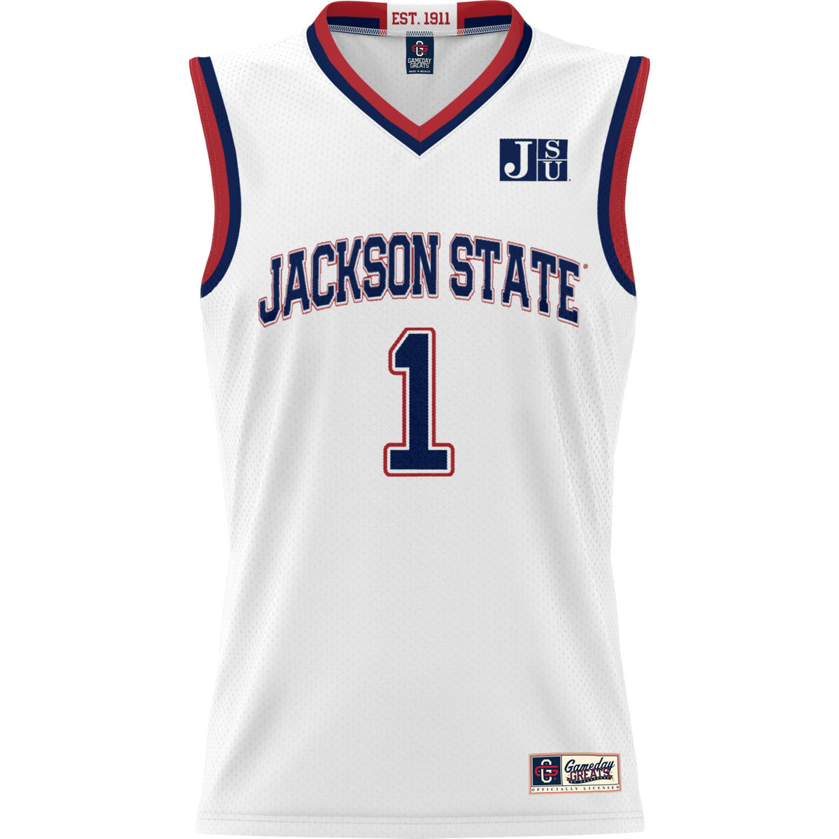 #1 Jackson State Tigers GameDay Greats Lightweight Basketball Jersey - White