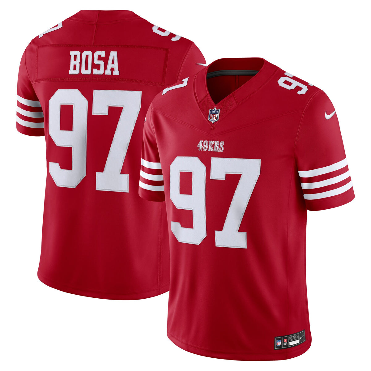 San Francisco 49ers Nick Bosa Scarlet Team Vapor F.U.S.E. Stitched Limited Jersey