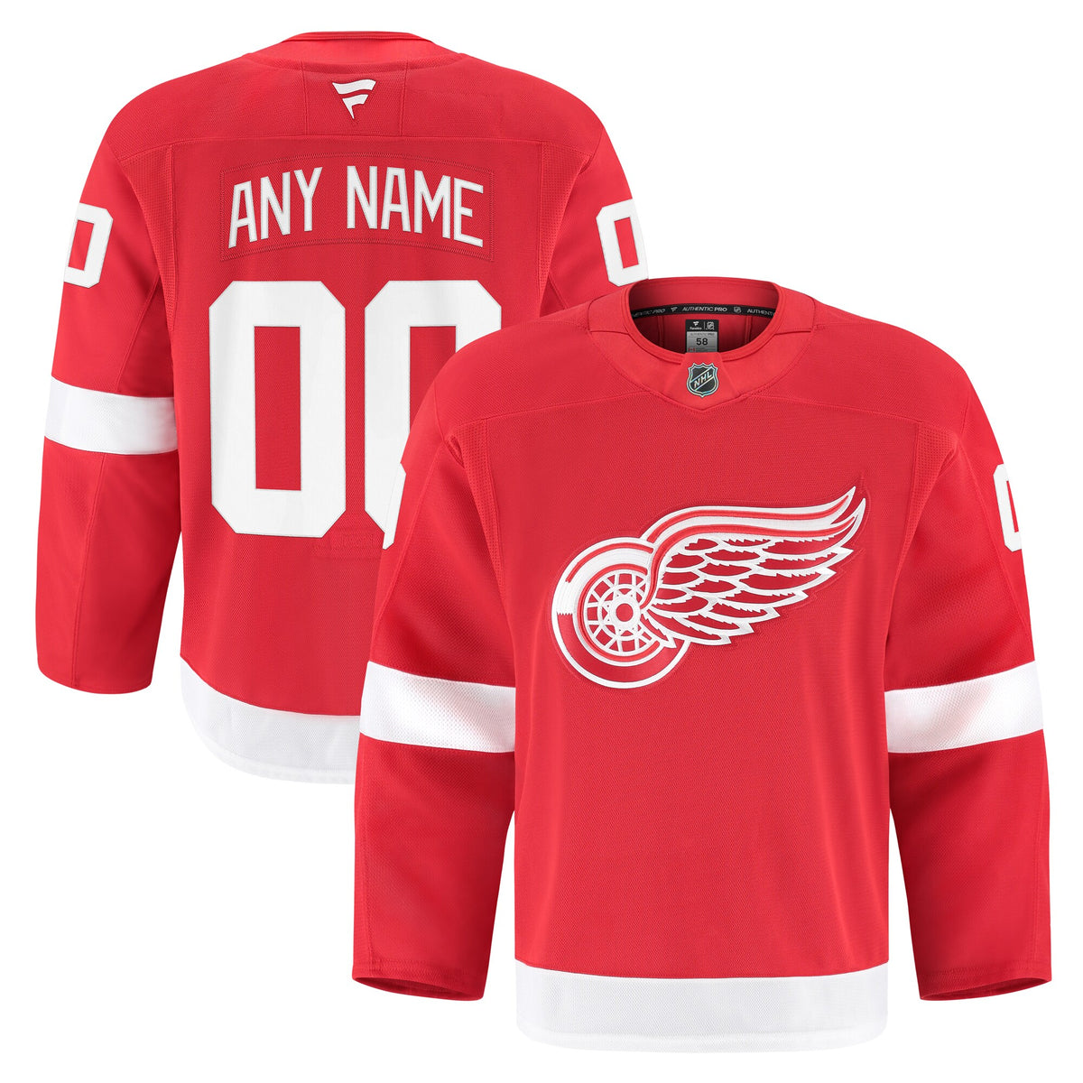 Detroit Red Wings Fanatics Red Home Authentic Pro Custom Jersey