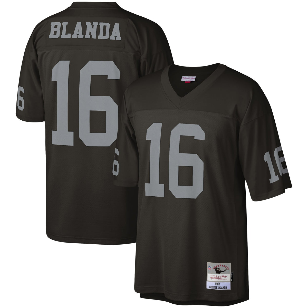 Las Vegas Raiders George Blanda Mitchell & Ness Black Legacy Replica Jersey