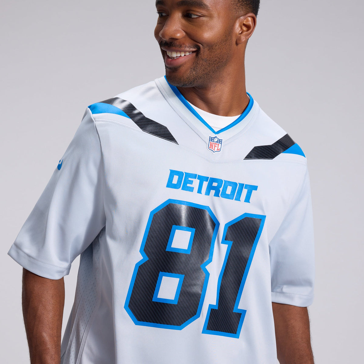 Detroit Lions Calvin Johnson Nike Silver 2026 Rivalries Collection Game Jersey