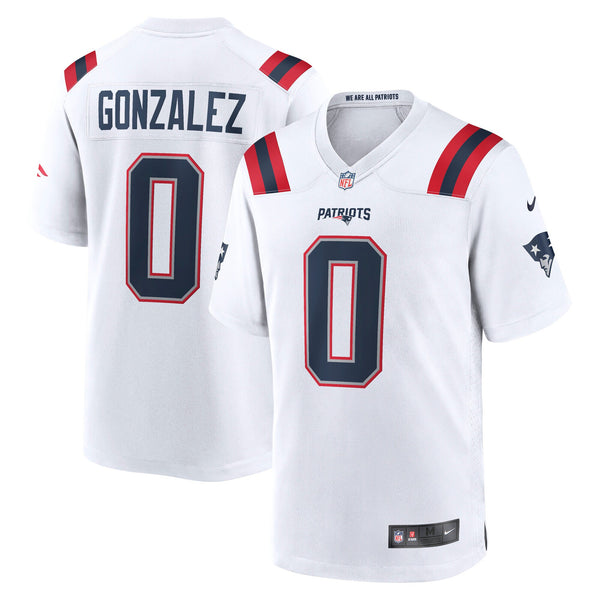 New England Patriots Christian Gonzalez Nike White Game Jersey