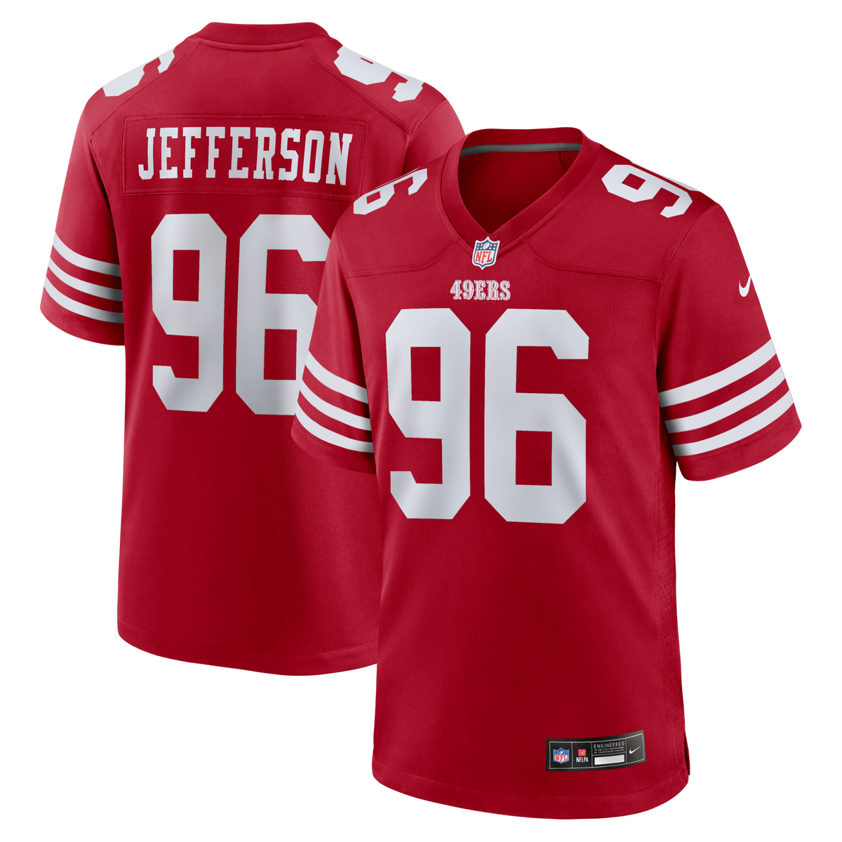 San Francisco 49ers Jordan Jefferson Scarlet Team Game Jersey