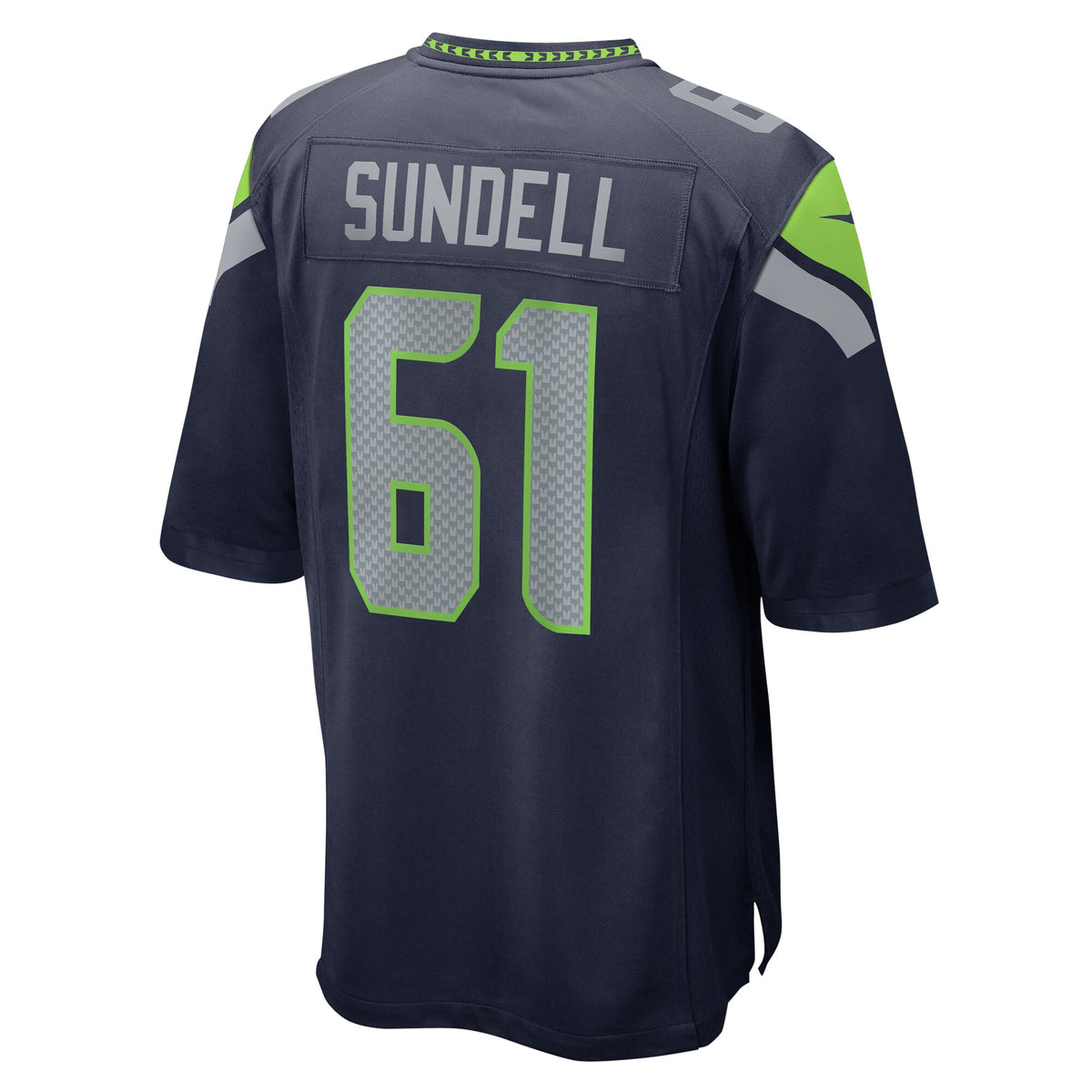 Seattle Seahawks Jalen Sundell College Navy Game Jersey