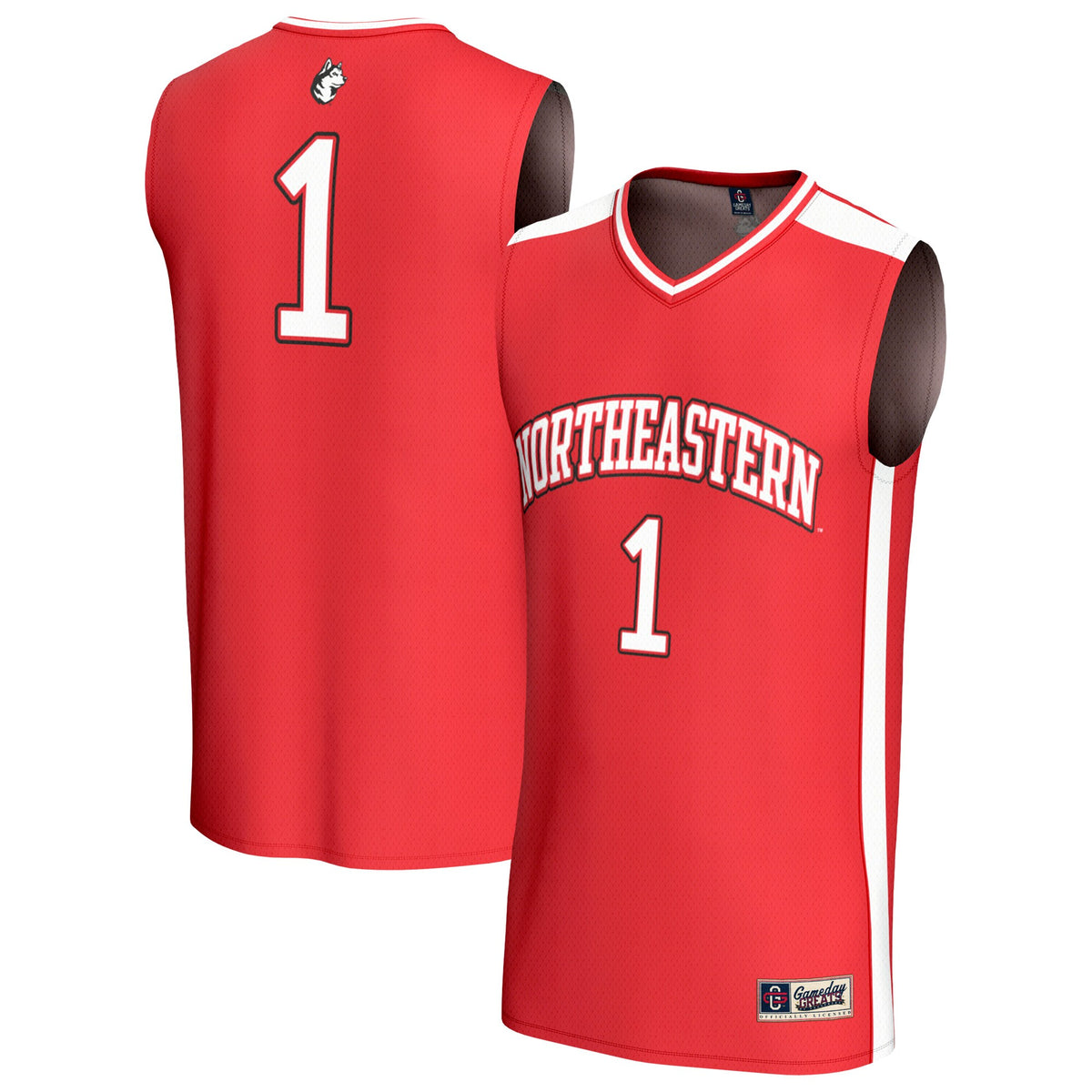 #1 Northeastern Huskies GameDay Greats Lightweight Collegiate Basketball Fashion Jersey - Red
