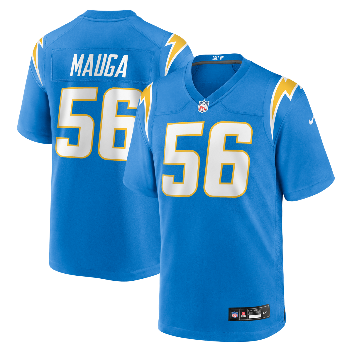 Los Angeles Chargers Kanai Mauga Powder Blue Team Game Jersey