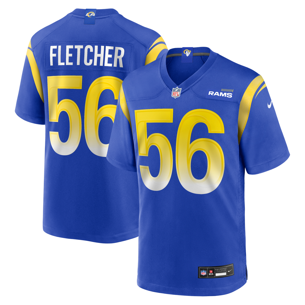 Los Angeles Rams London Fletcher Royal Game Retired Player Jersey