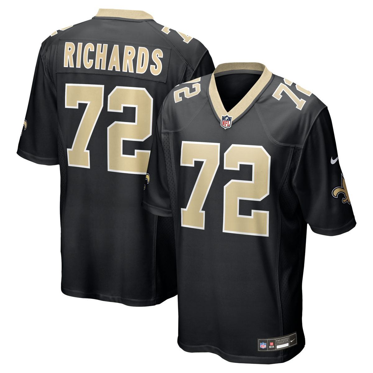 New Orleans Saints Asim Richards Black Team Game Jersey