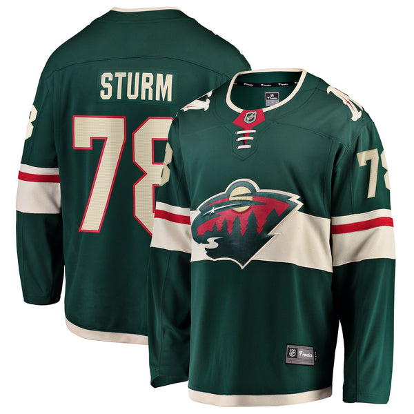 Minnesota Wild Nico Sturm Fanatics Green Home Breakaway Jersey