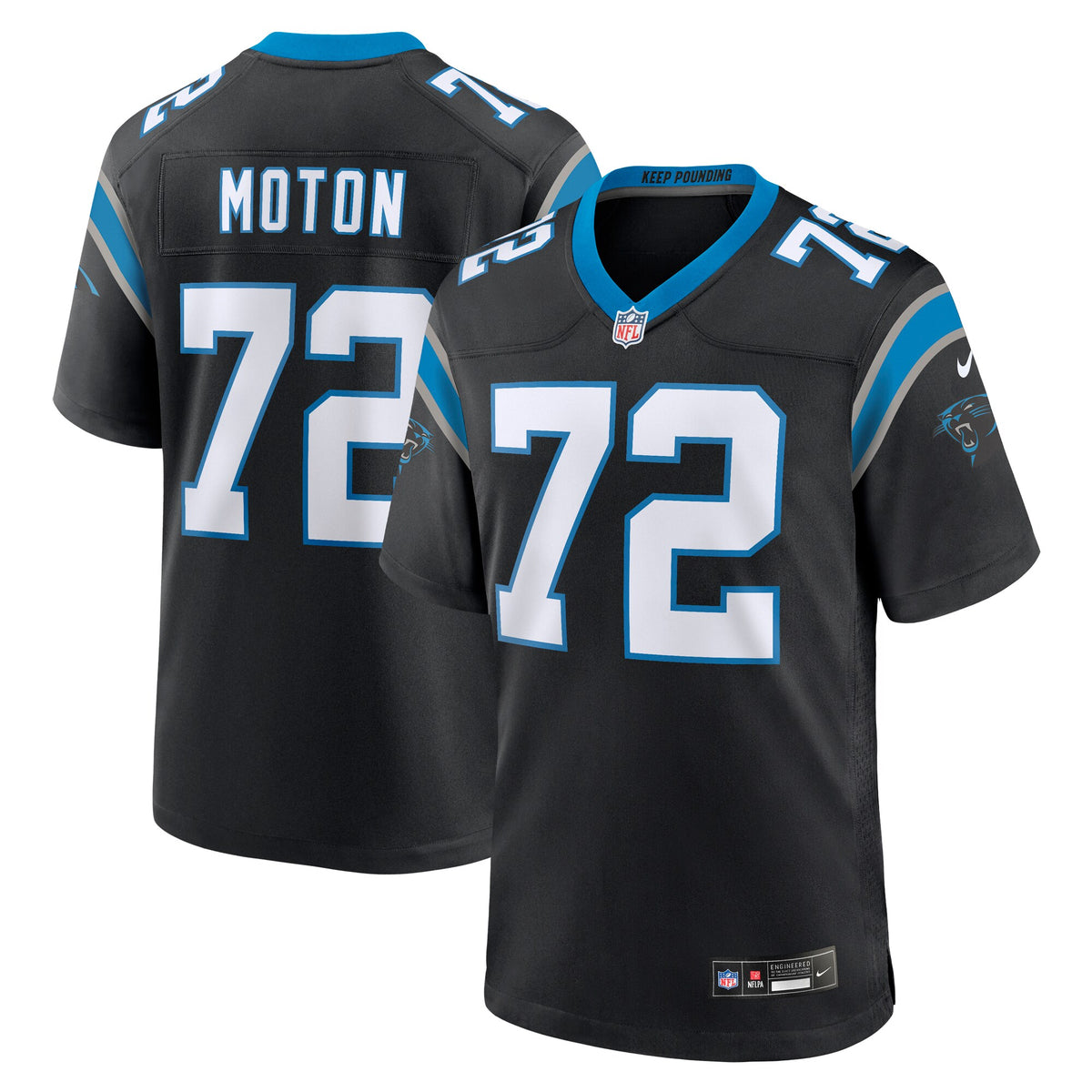 Carolina Panthers Taylor Moton Black Team Game Jersey