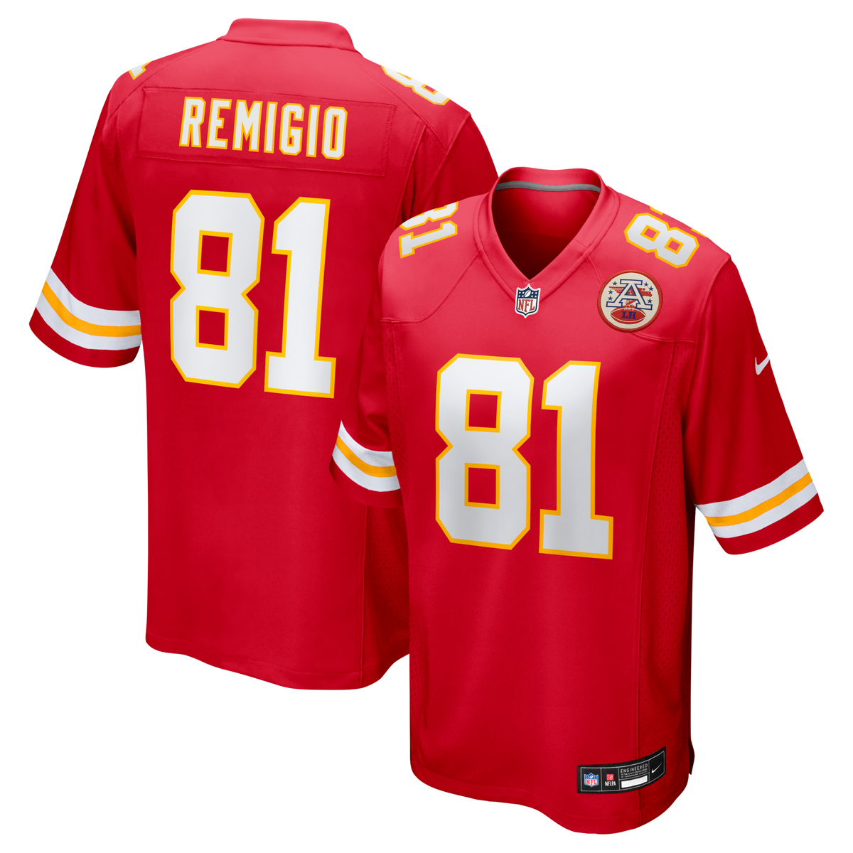 Kansas City Chiefs Nikko Remigio Red Team Game Jersey