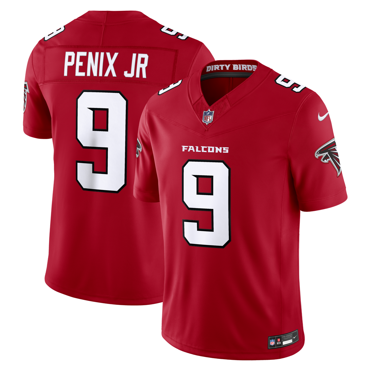 Atlanta Falcons Michael Penix Jr. Red Team Vapor F.U.S.E. Stitched Limited Jersey