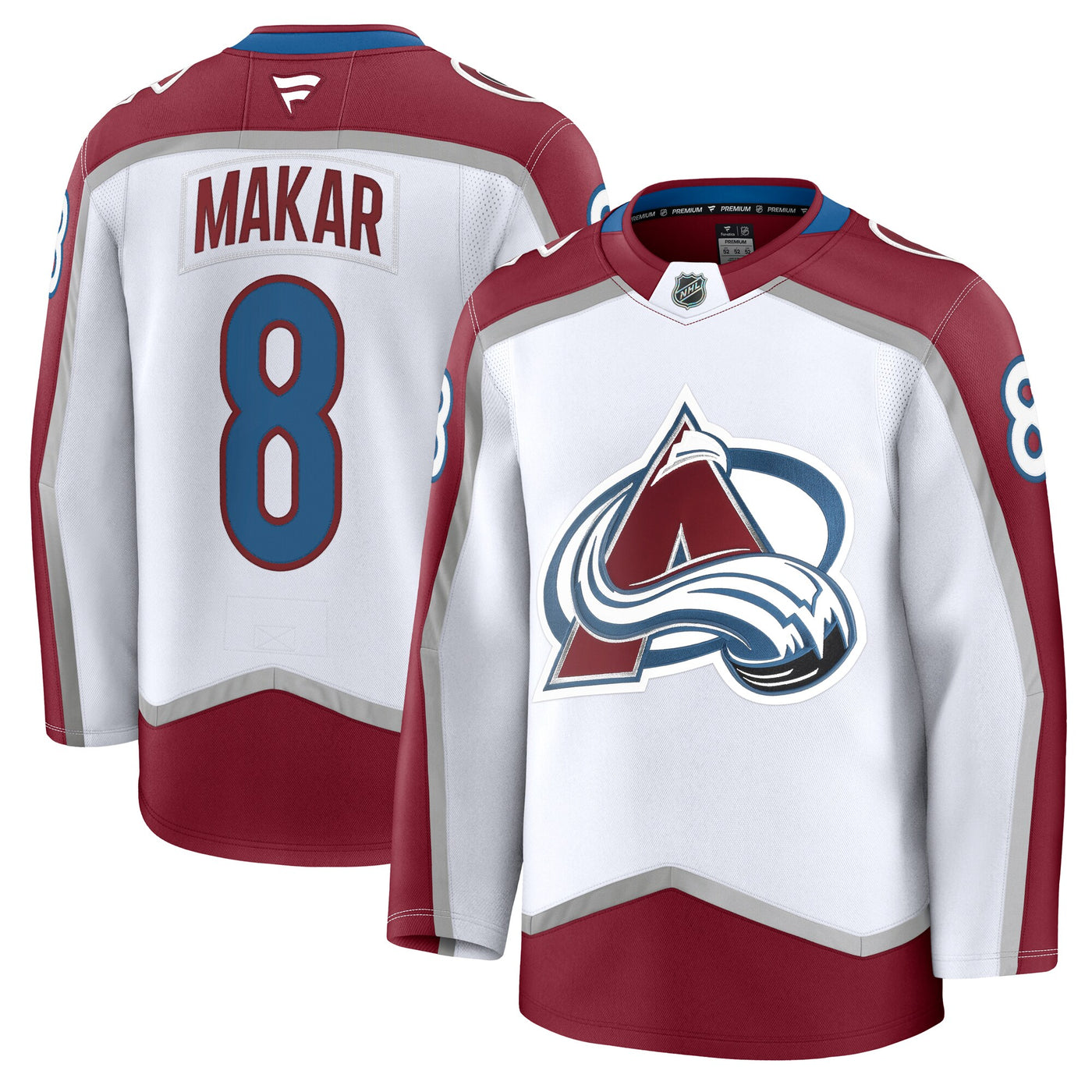 Colorado Avalanche Cale Makar Fanatics White Away Premium Jersey