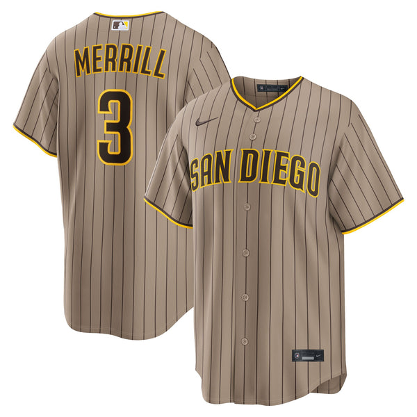 San Diego Padres Jackson Merrill Nike Sand Alternate Replica Jersey