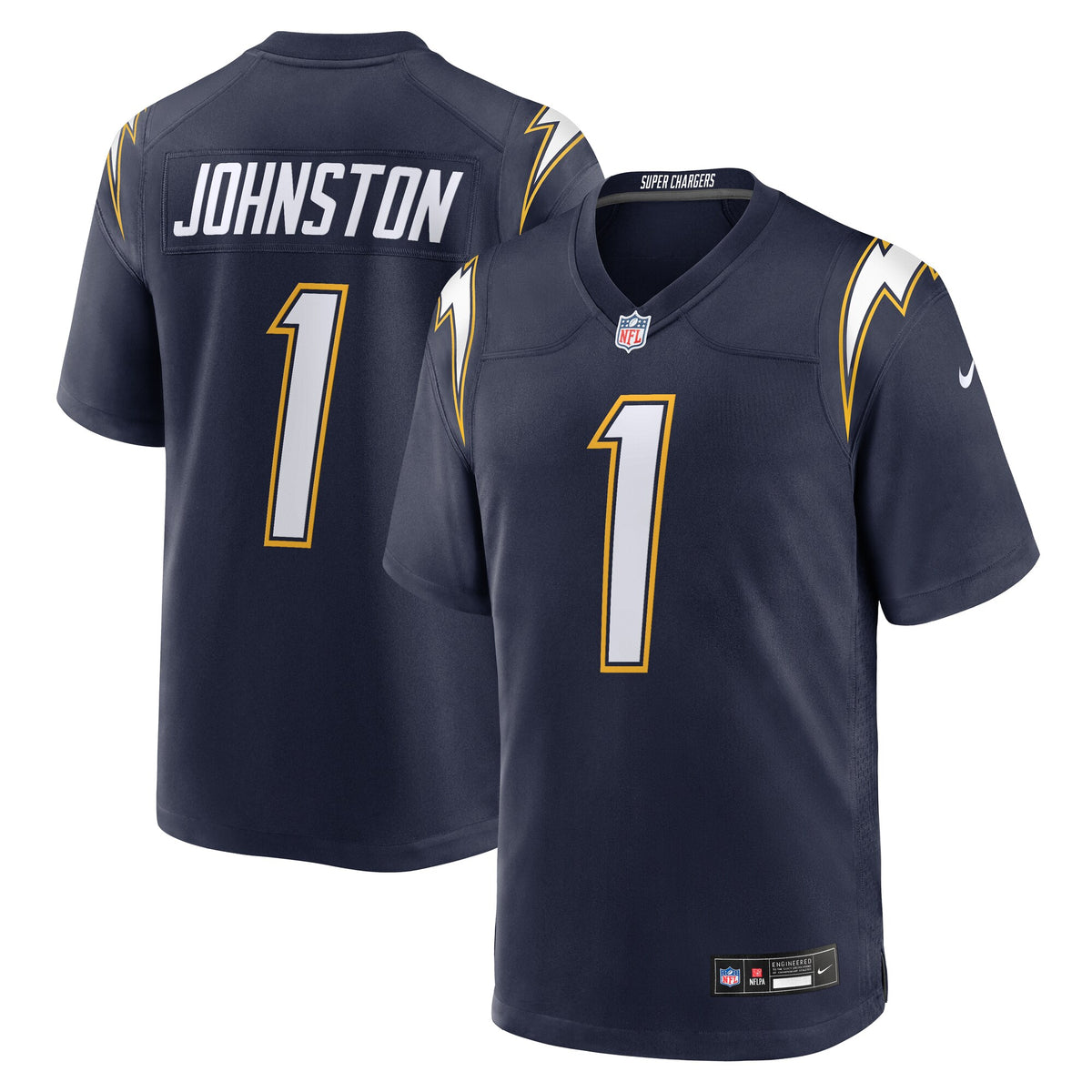 Los Angeles Chargers Quentin Johnston Navy Alternate Super Chargers Game Player Jersey