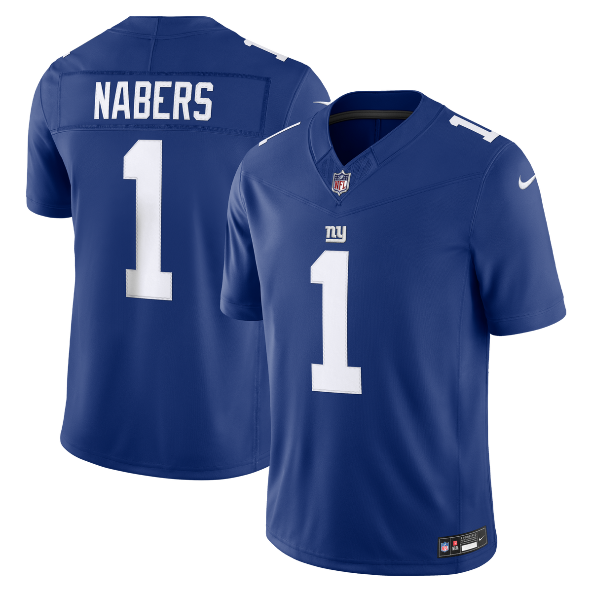 New York Giants Malik Nabers Royal Team Vapor F.U.S.E. Stitched Limited Jersey