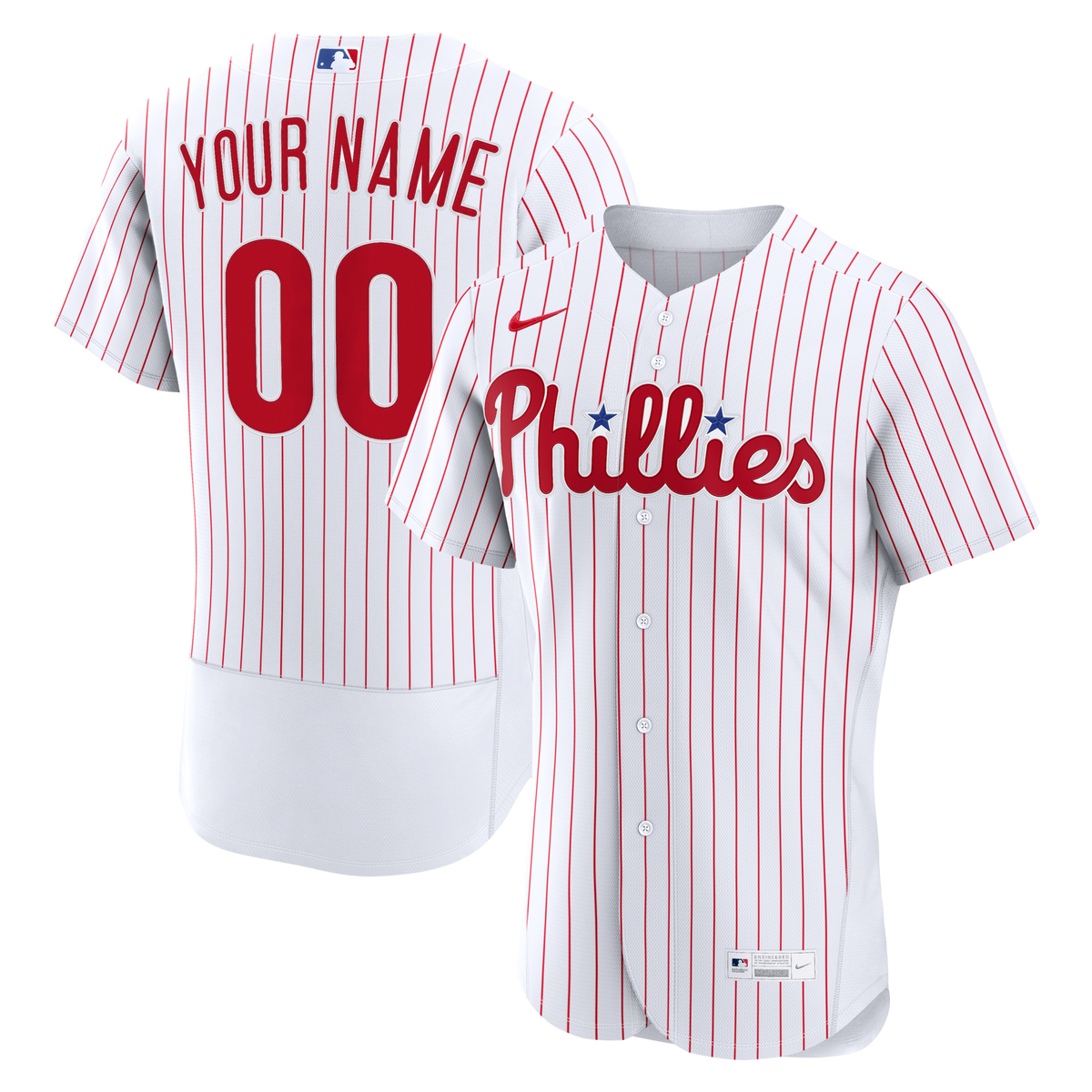 Philadelphia Phillies White Home Authentic Custom Jersey