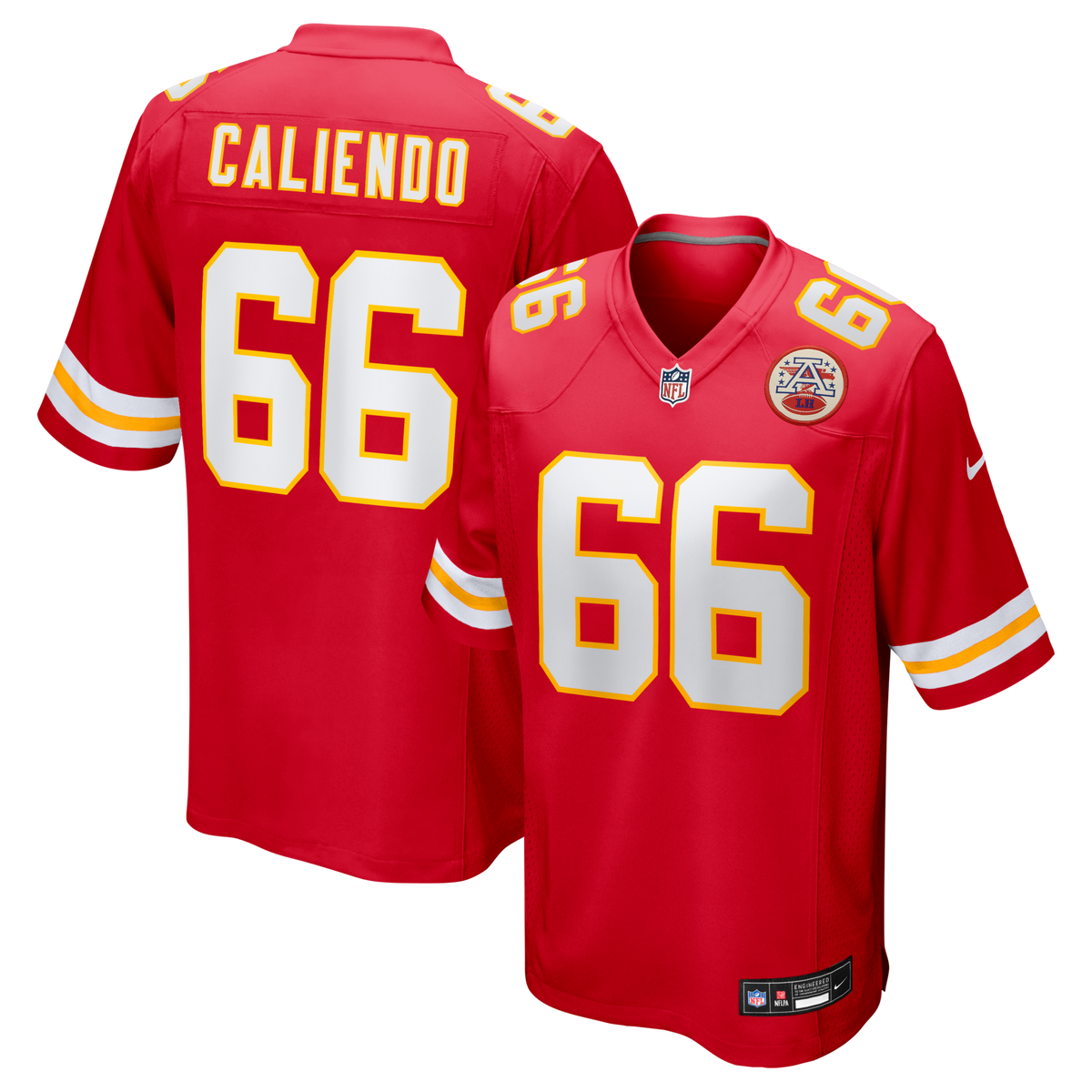 Kansas City Chiefs Mike Caliendo Red Game Player Jersey