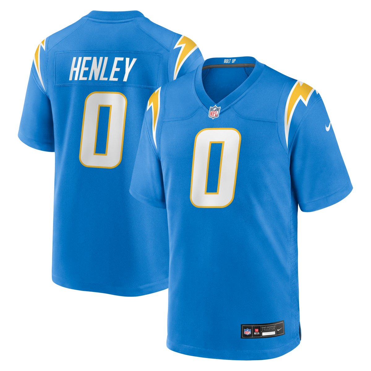 Los Angeles Chargers Daiyan Henley Powder Blue Team Game Jersey