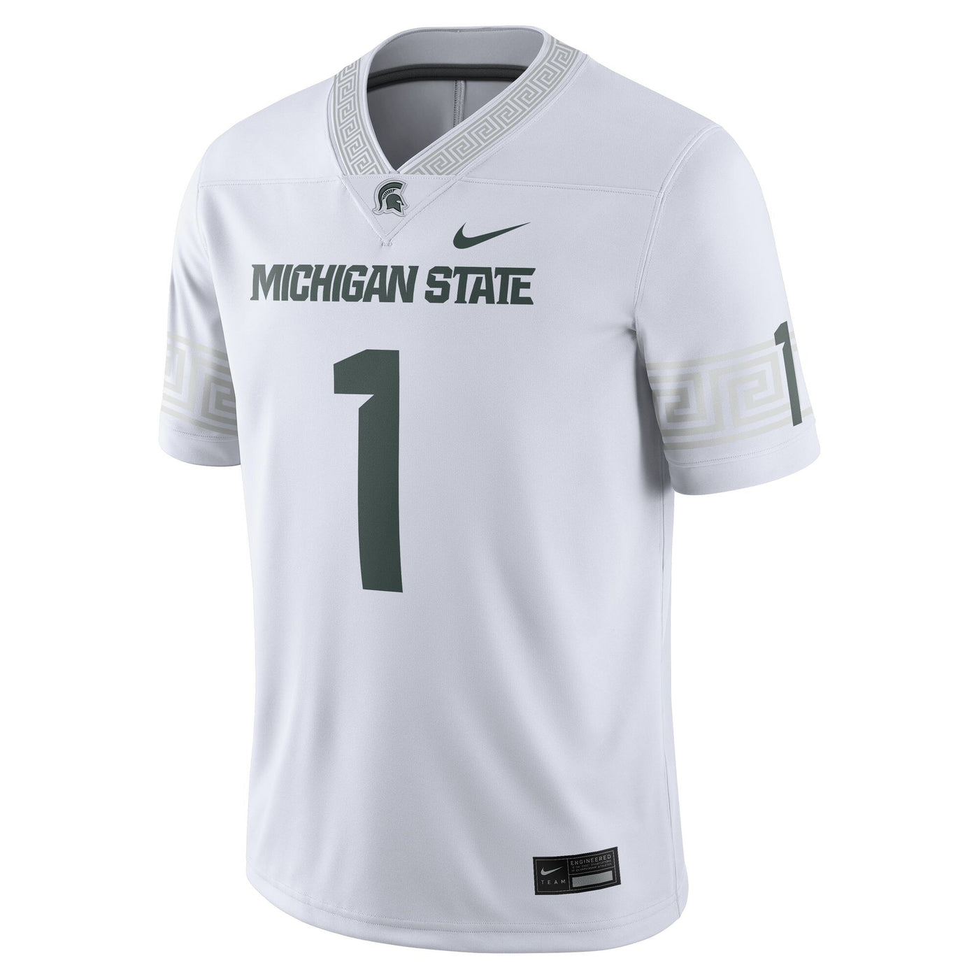 Nike #1 White Michigan State Spartans Football Game Jersey