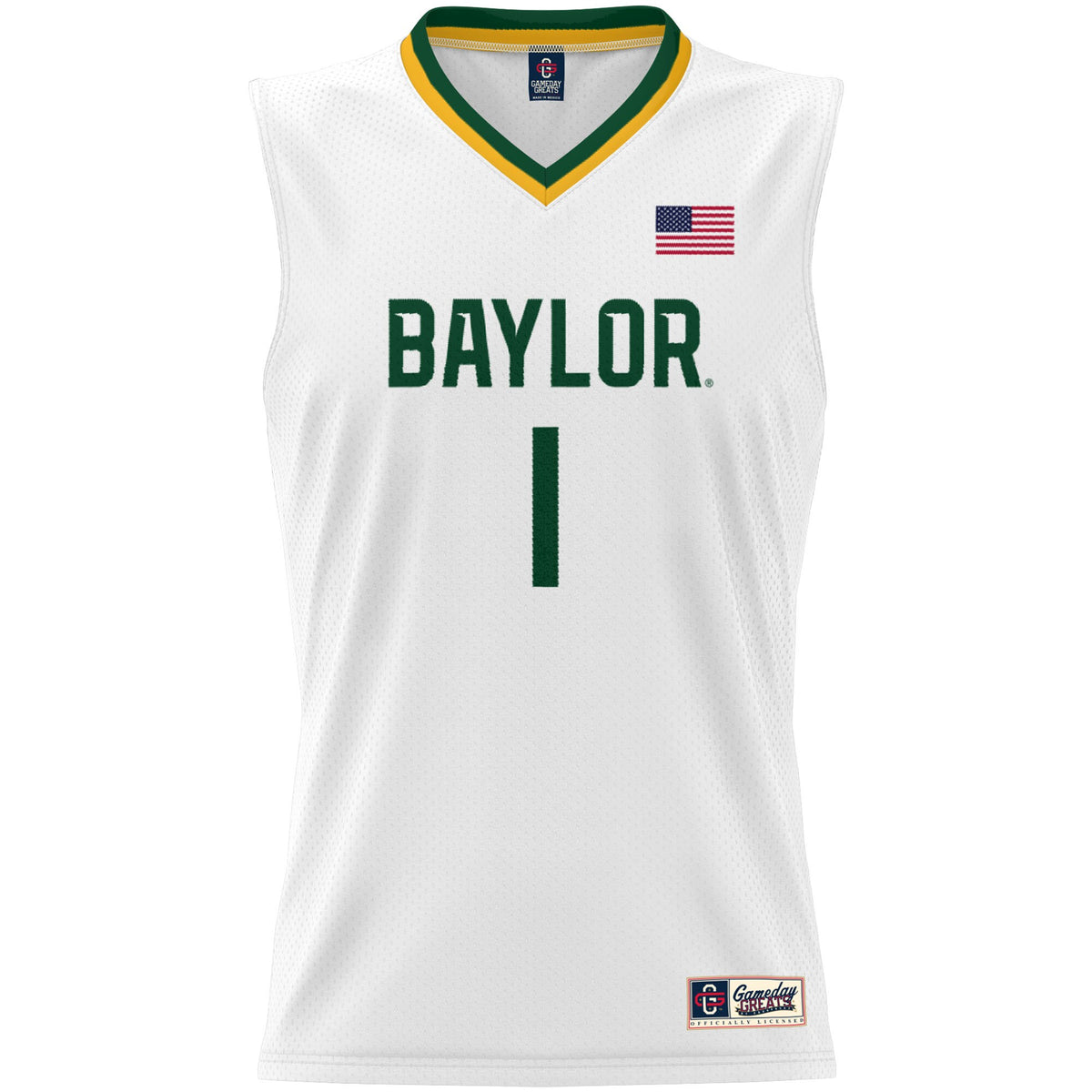 #1 Baylor Bears GameDay Greats Lightweight Basketball Jersey - White