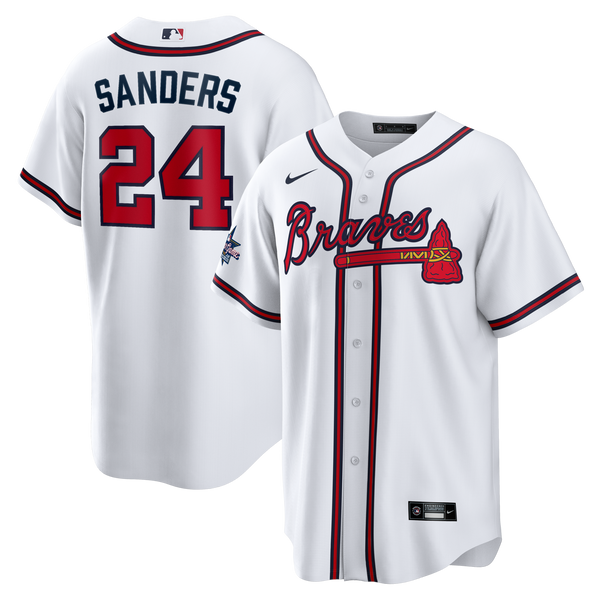 Atlanta Braves Deion Sanders Nike White Home Retired Player Replica Jersey