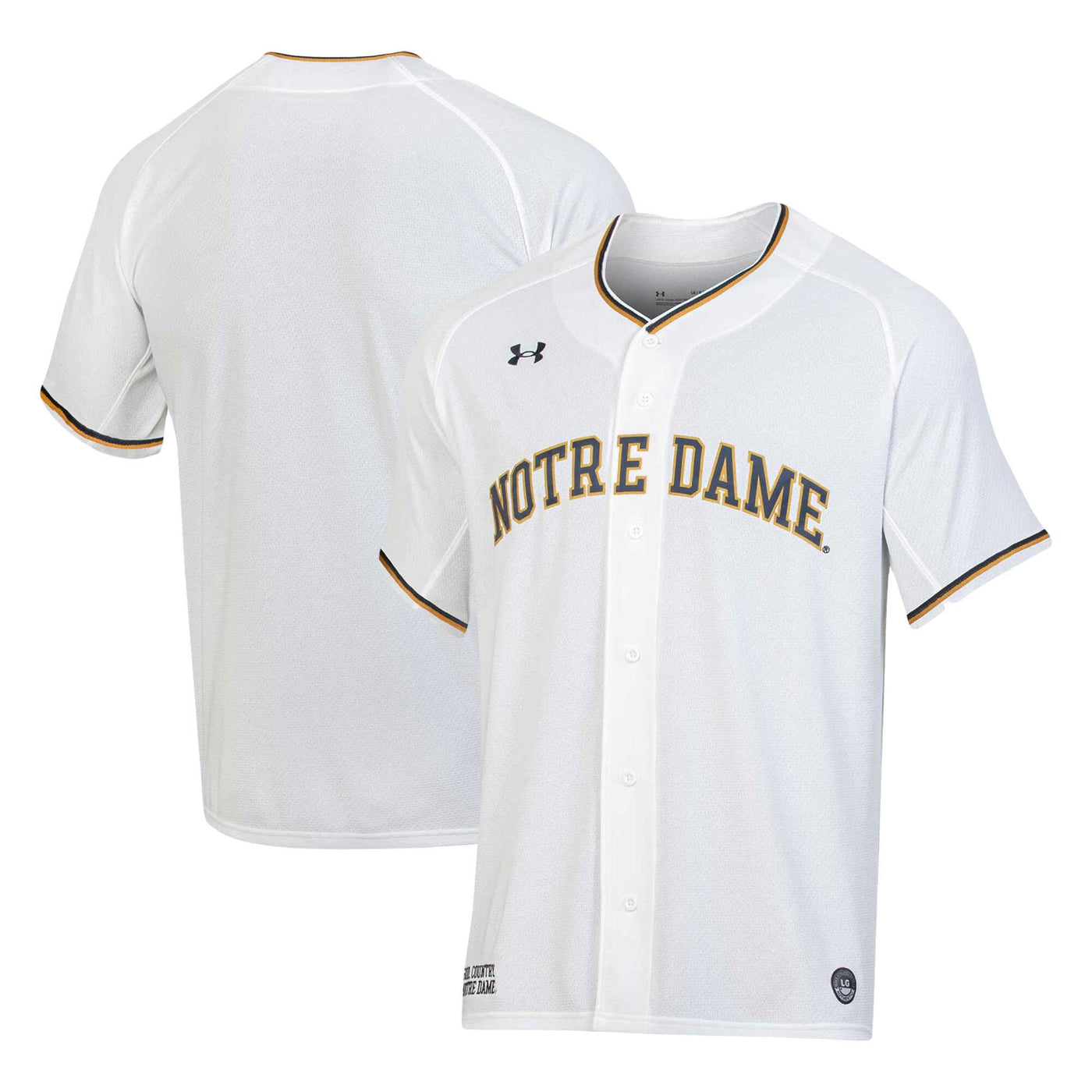 Under Armour White Notre Dame Fighting Irish Replica Baseball Jersey