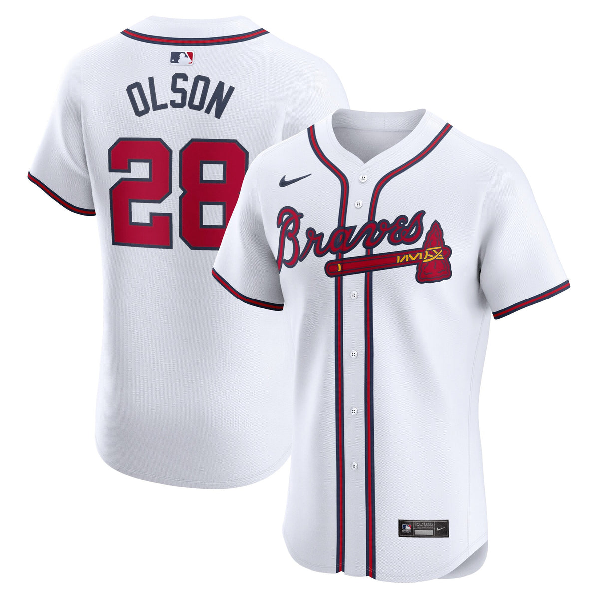Atlanta Braves Matt Olson White Home Elite Player Jersey