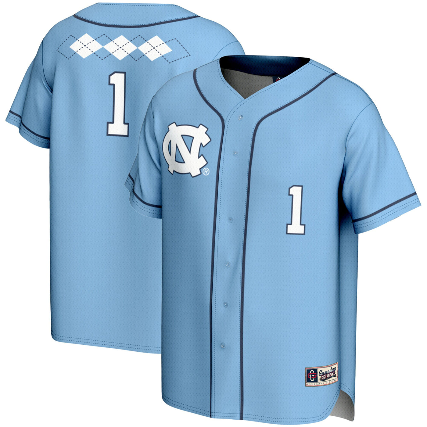 GameDay Greats Carolina Blue #1 North Carolina Tar Heels Lightweight Softball Jersey