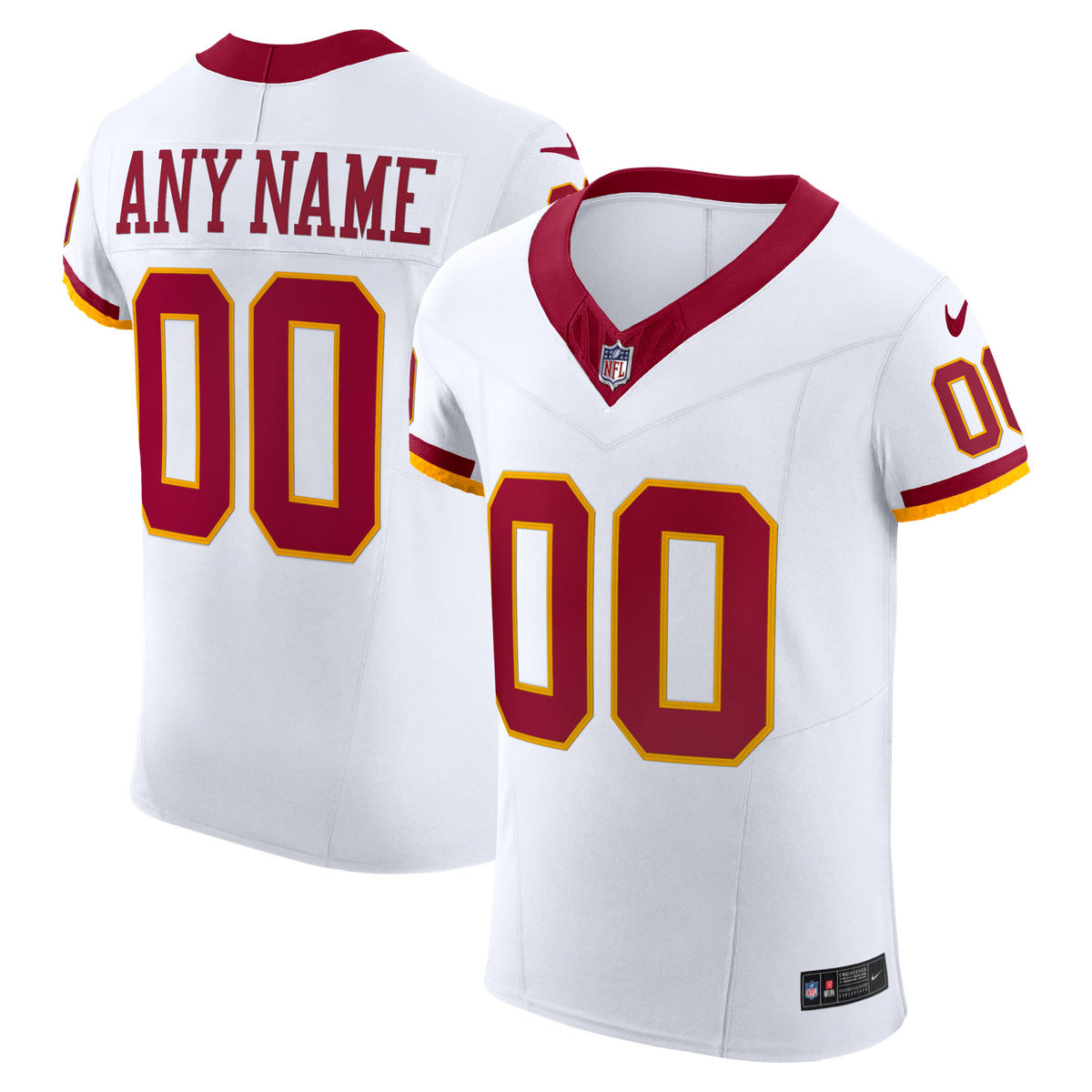 Washington Commanders White Vapor F.U.S.E. Elite Custom Jersey