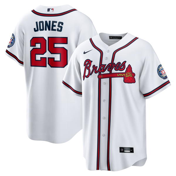 Atlanta Braves Andruw Jones Nike White Home Replica 2026 Hall of Fame Patch Jersey