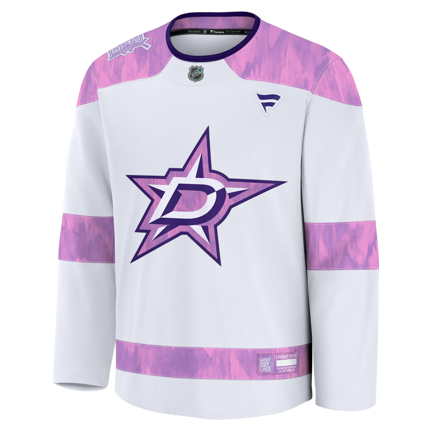 Dallas Stars Fanatics White 2024 Hockey Fights Cancer Practice Jersey