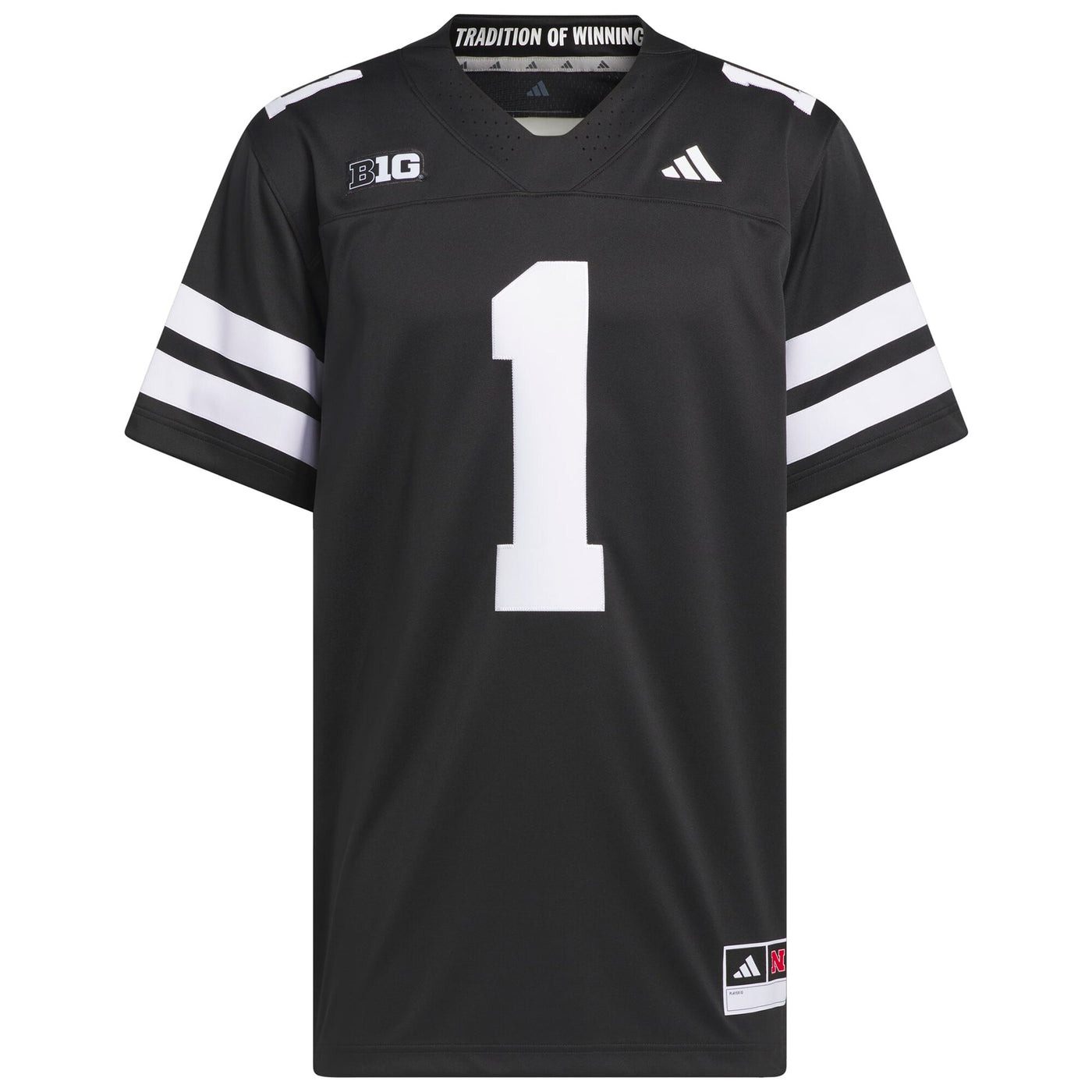 adidas #1 Black Nebraska Huskers Alternate Premier Jersey