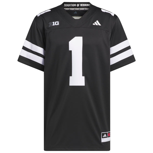 adidas #1 Black Nebraska Huskers Alternate Premier Jersey