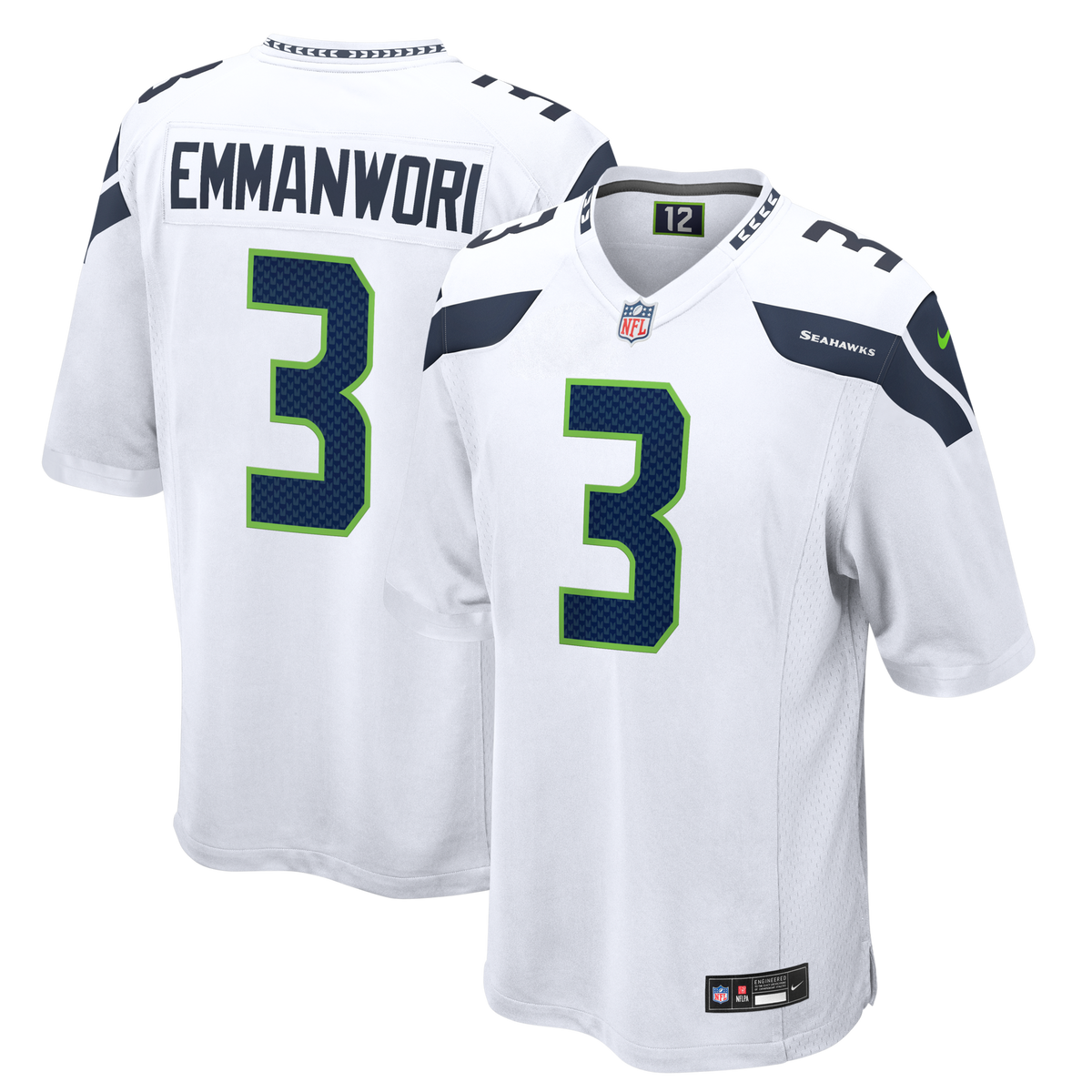Seattle Seahawks Nick Emmanwori White Game Jersey