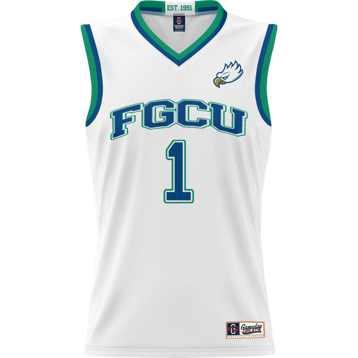 #1 Florida Gulf Coast Eagles GameDay Greats Lightweight Basketball Jersey - White